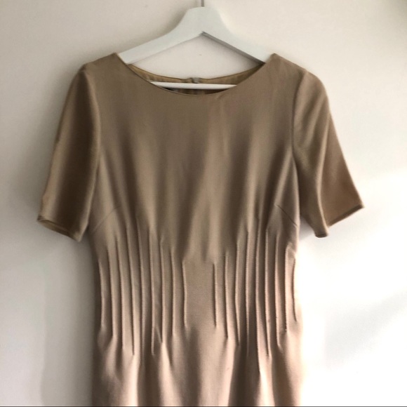 Valentino Vintage Tan Fitted Mini Dress Size 8 - Picture 2 of 15
